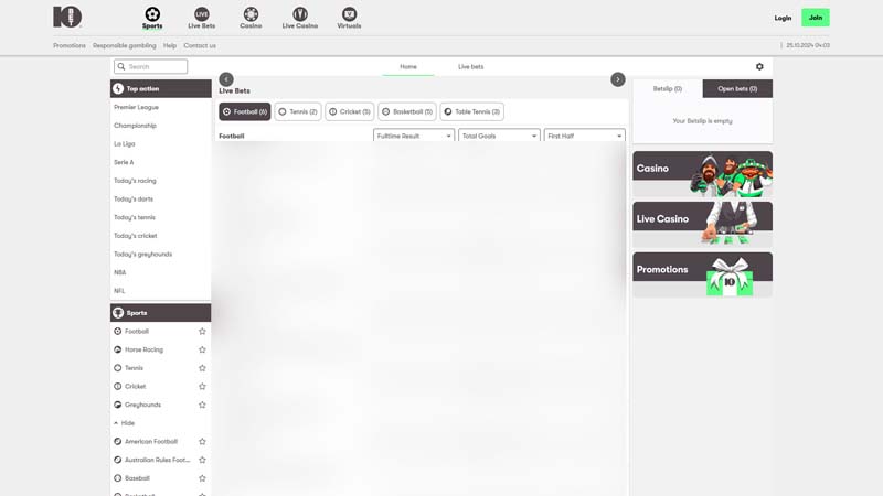 10bet-casino lobby screenshot