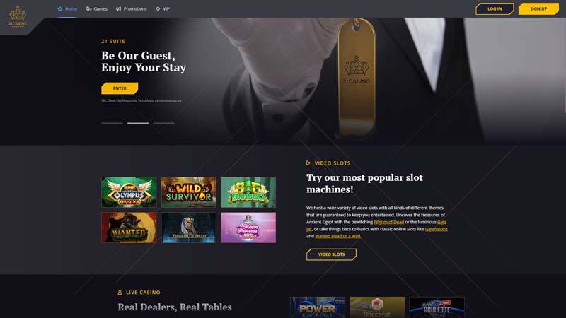 21-casino lobby screenshot