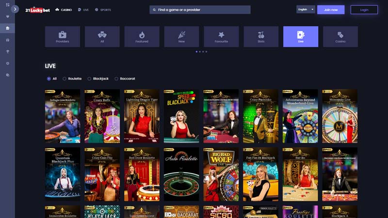 21luckybet live screenshot