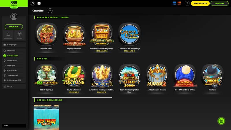 888-casino slots screenshot