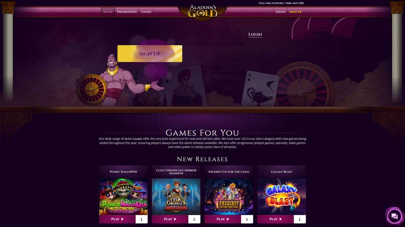 aladdins-gold-casino lobby screenshot