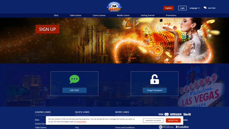 all-slots-casino support screenshot