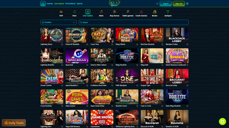 allspins live screenshot