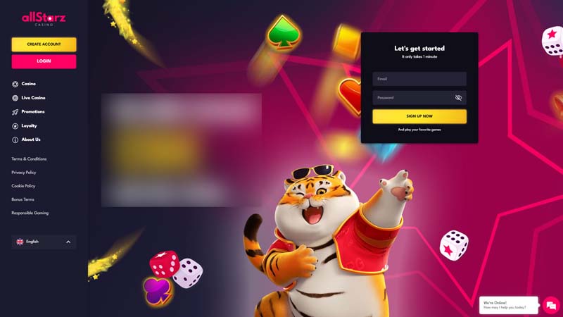 allstarzcasino lobby screenshot