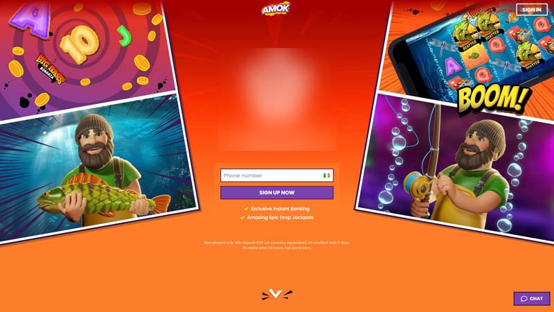 amok-casino lobby screenshot