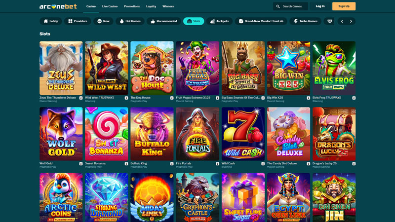 arcanebet slots screenshot