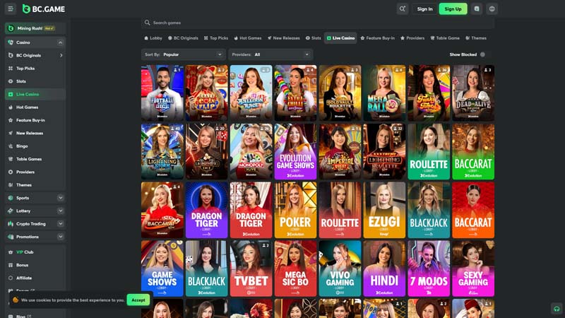 bcgame live screenshot