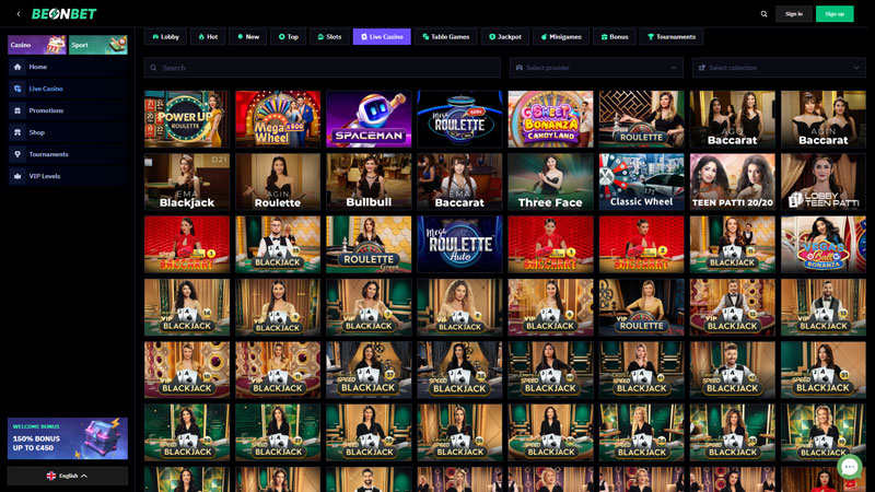 beonbet live screenshot