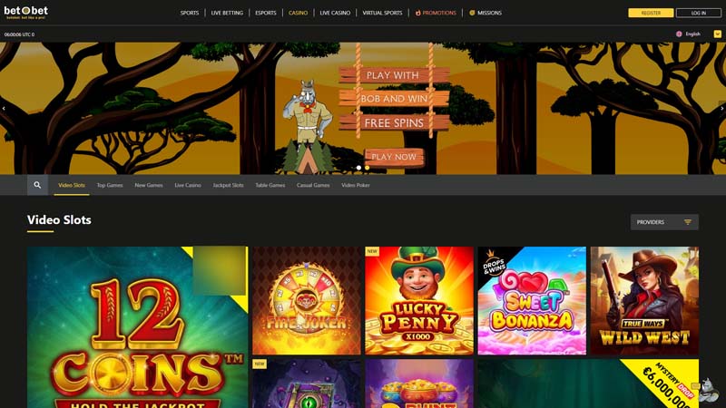 bet-o-bet lobby screenshot