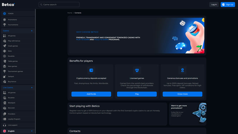 betico support screenshot