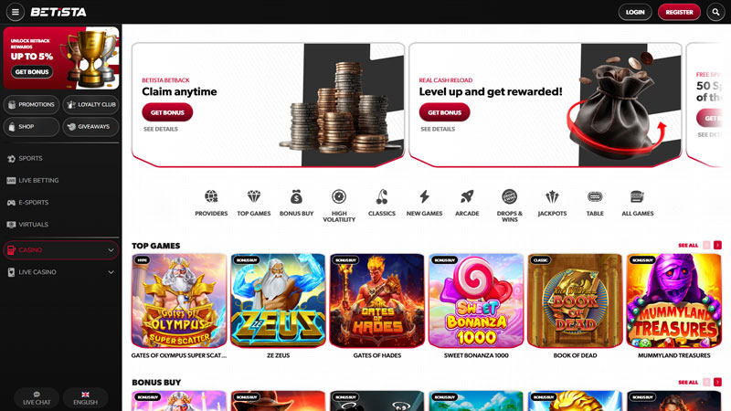 betista lobby screenshot