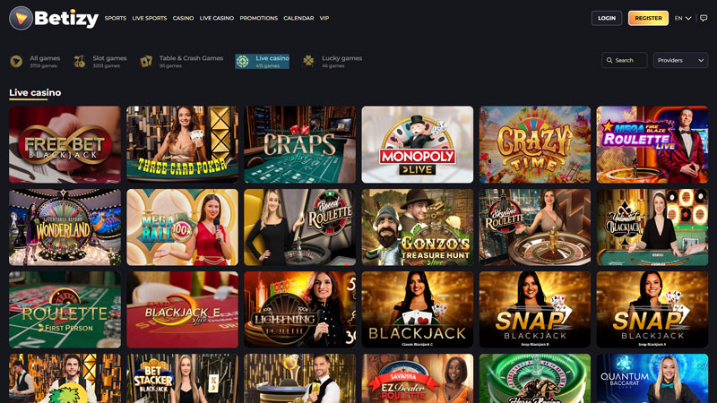 betizy live screenshot