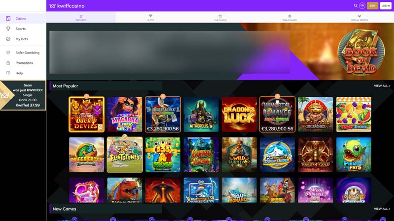 betkwiff lobby screenshot