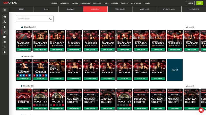 betonline live screenshot