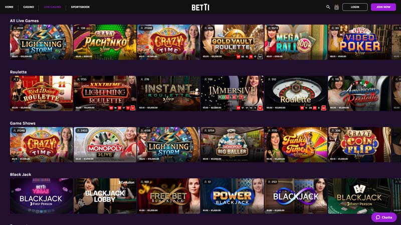 betti live screenshot