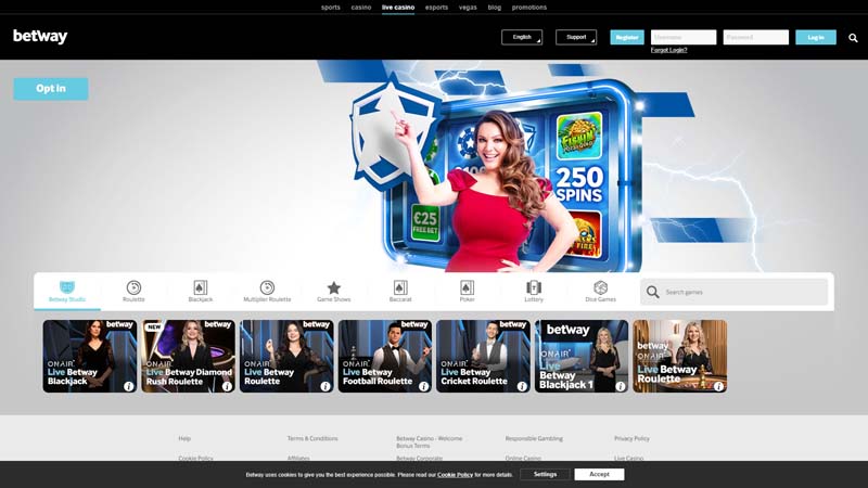 betway-casino live screenshot