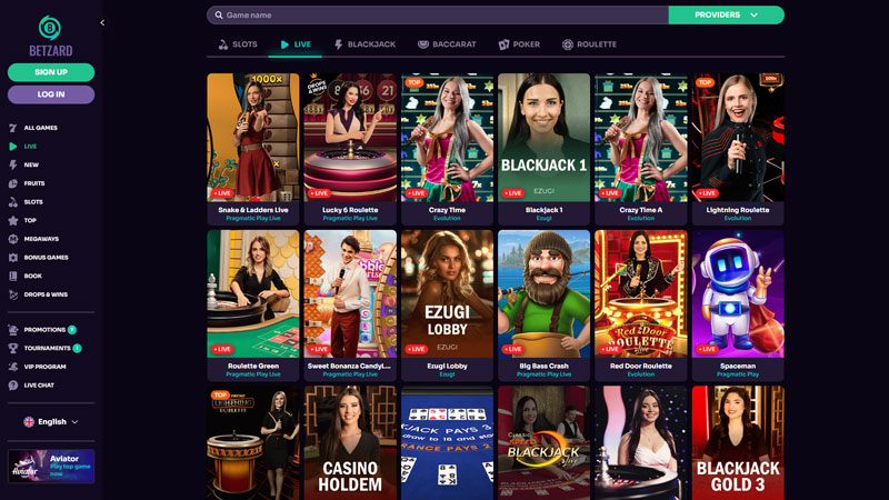 betzard live screenshot