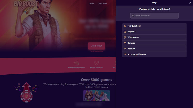 big-boost support screenshot