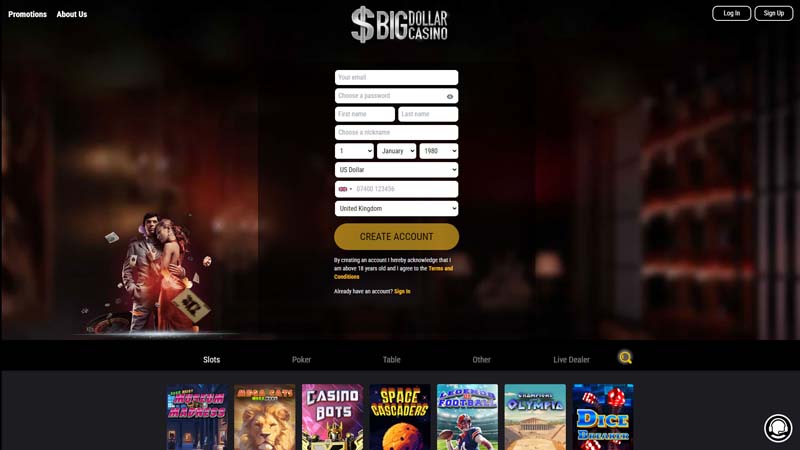 big-dollar-casino lobby screenshot