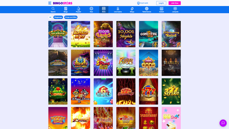 bingostars slots screenshot