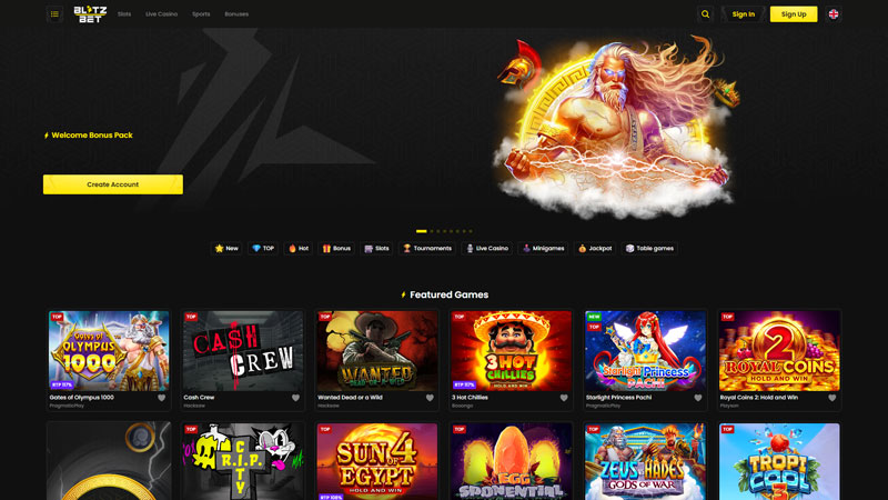 blitz-bet lobby screenshot