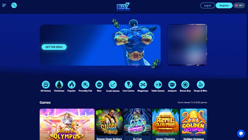 blizz-casino lobby screenshot