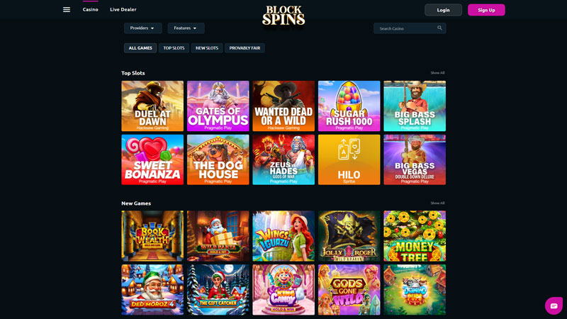 blockspins slots screenshot