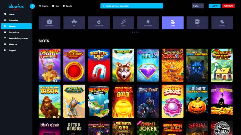 bluefox-casino slots screenshot