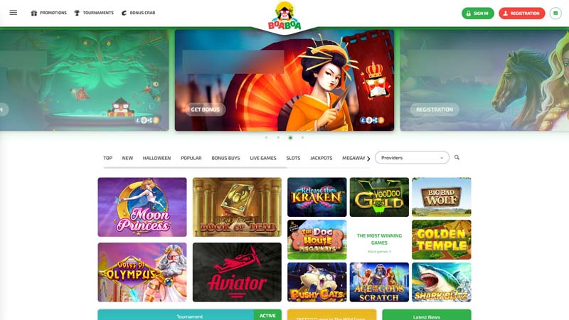 boaboa-casino lobby screenshot