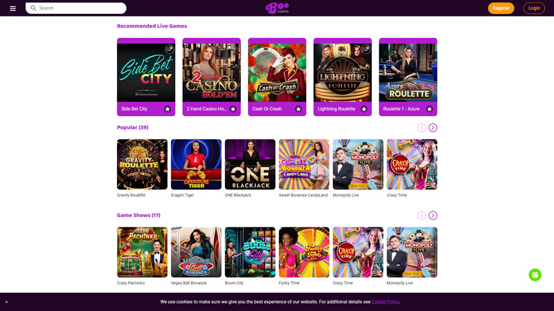 boocasino live screenshot