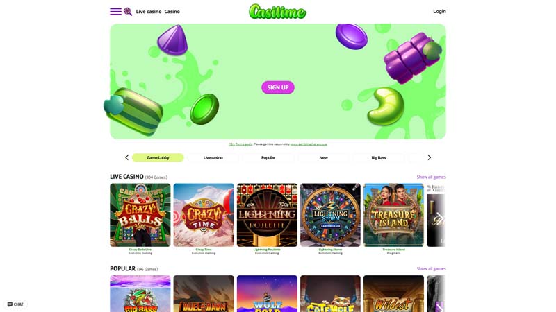 casilime lobby screenshot