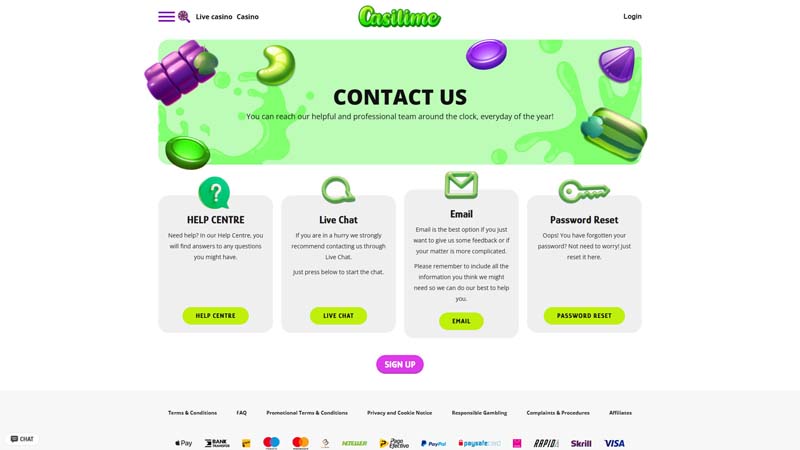 casilime support screenshot