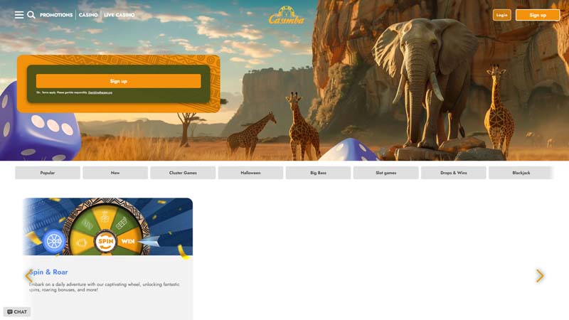 casimba-casino lobby screenshot