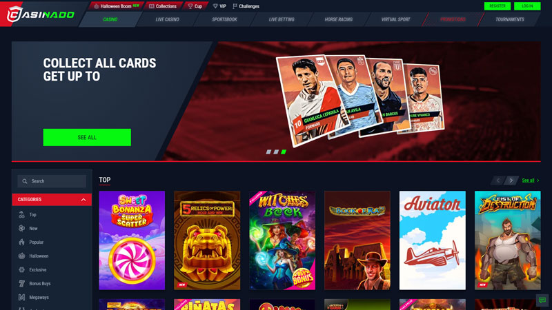 casinado slots screenshot