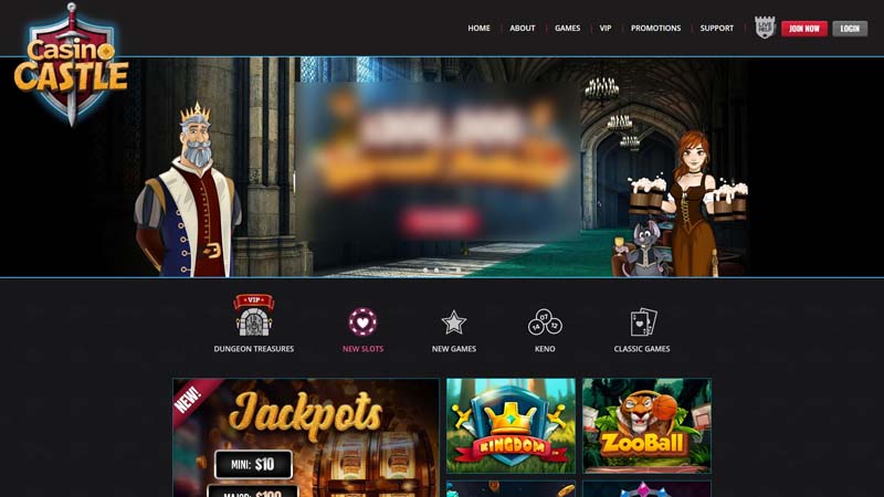 casinocastle lobby screenshot