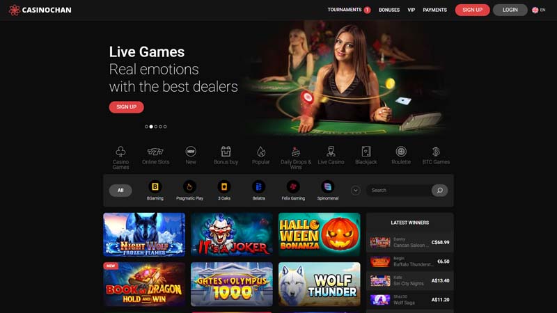 casinochan lobby screenshot