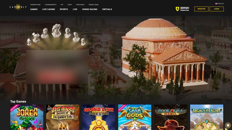 casinoly lobby screenshot