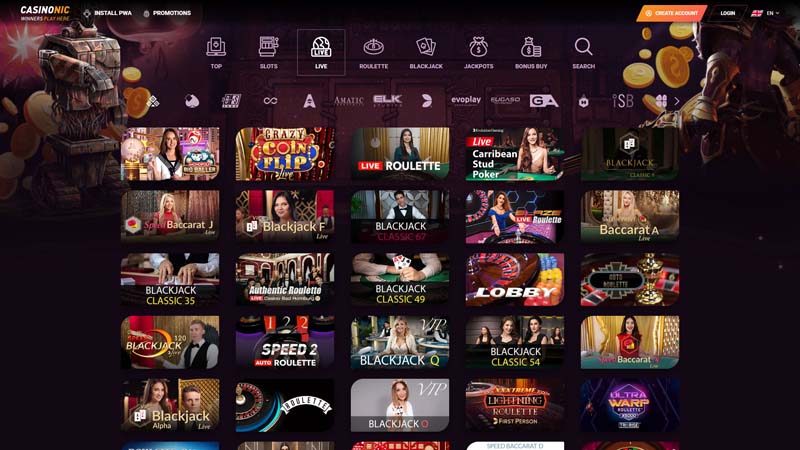 casinonic live screenshot