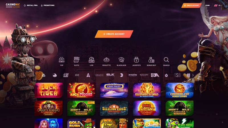 casinonic lobby screenshot