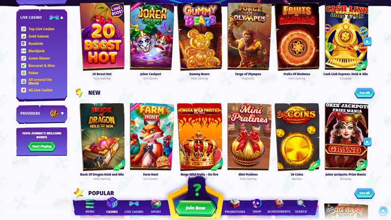 casombie slots screenshot