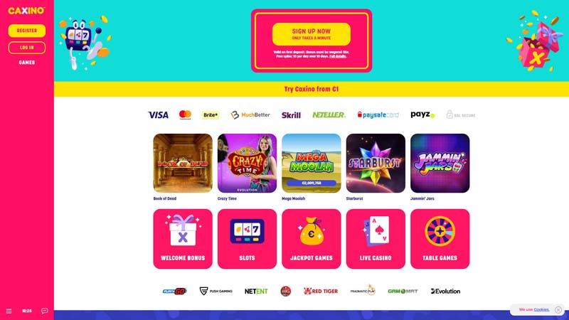 caxino lobby screenshot