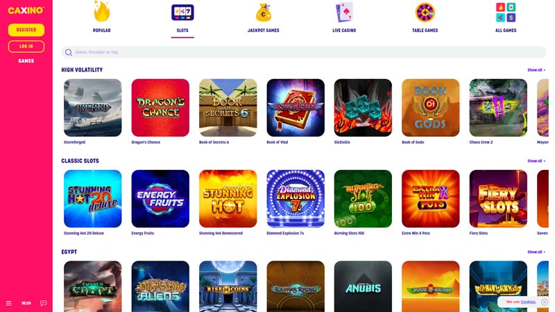 caxino slots screenshot