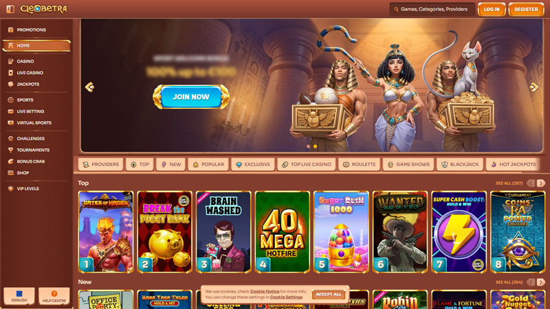 cleobetra lobby screenshot