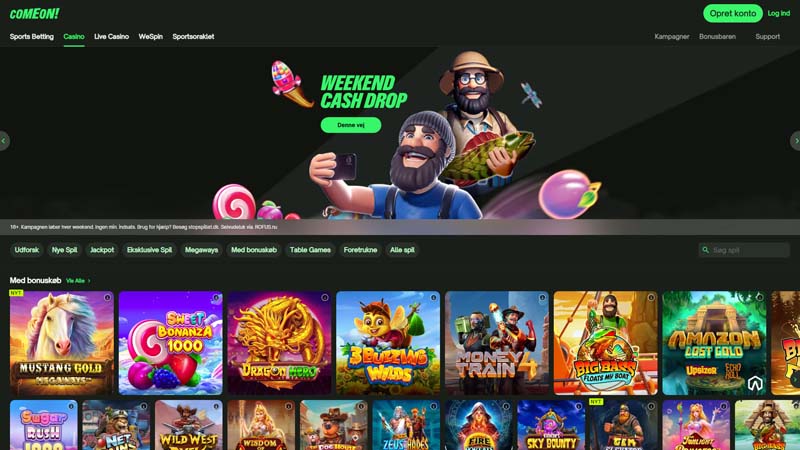 comeon-casino lobby screenshot