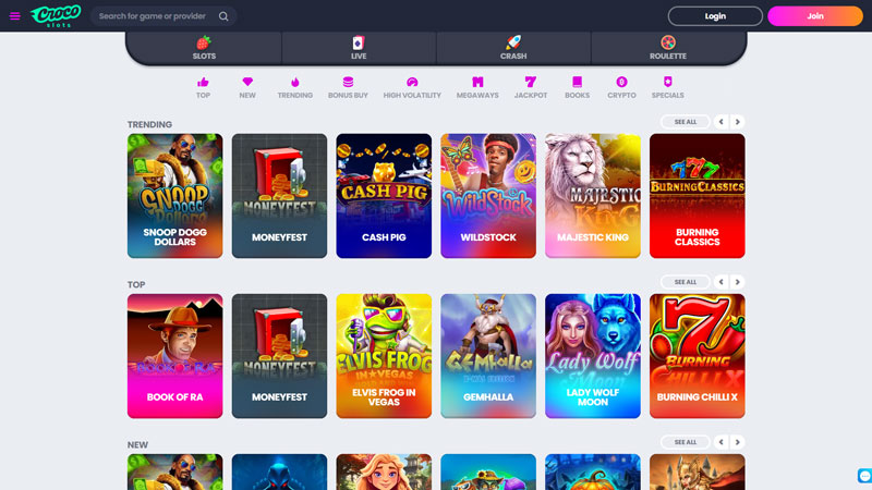 crocoslots slots screenshot