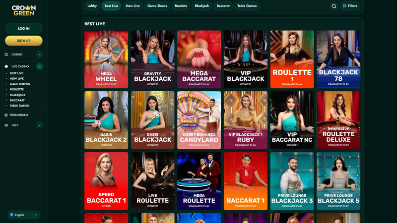 crowngreen live screenshot