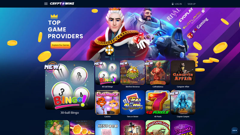 cryptowins lobby screenshot