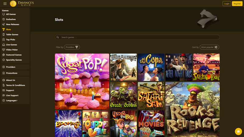 da-vincis-gold slots screenshot