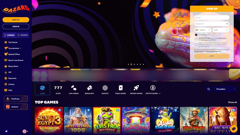 dazard lobby screenshot