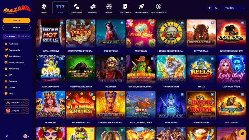 dazard slots screenshot